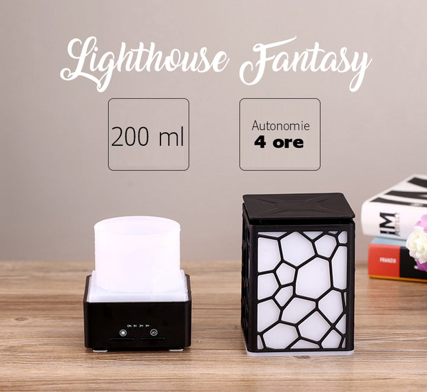 Difuzor aromaterapie Lighthouse Fantasy+Ulei esential Pin Silvestru,10 ml