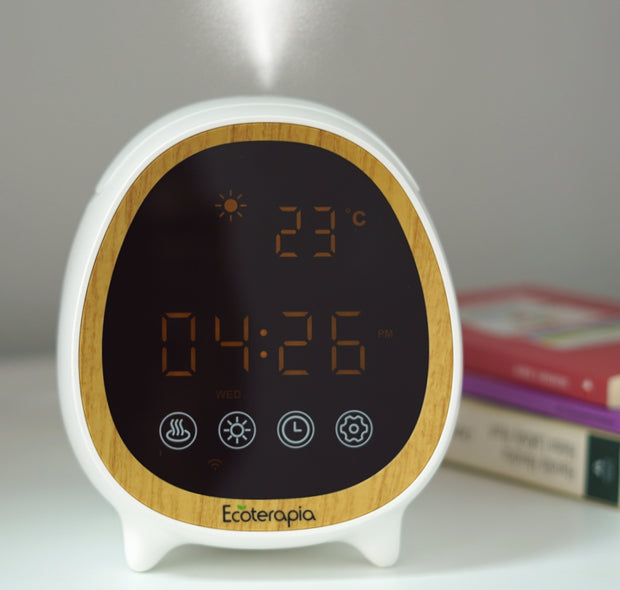 Difuzor aromaterapie Smart TOM display, ceas, alarma, termometru, WIFI+Ulei esential Pin Silvestru,10 ml