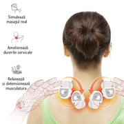 Aparat de Masaj Cervical Shiatsu, Inteligent cu Încălzire și Reîncărcare USB