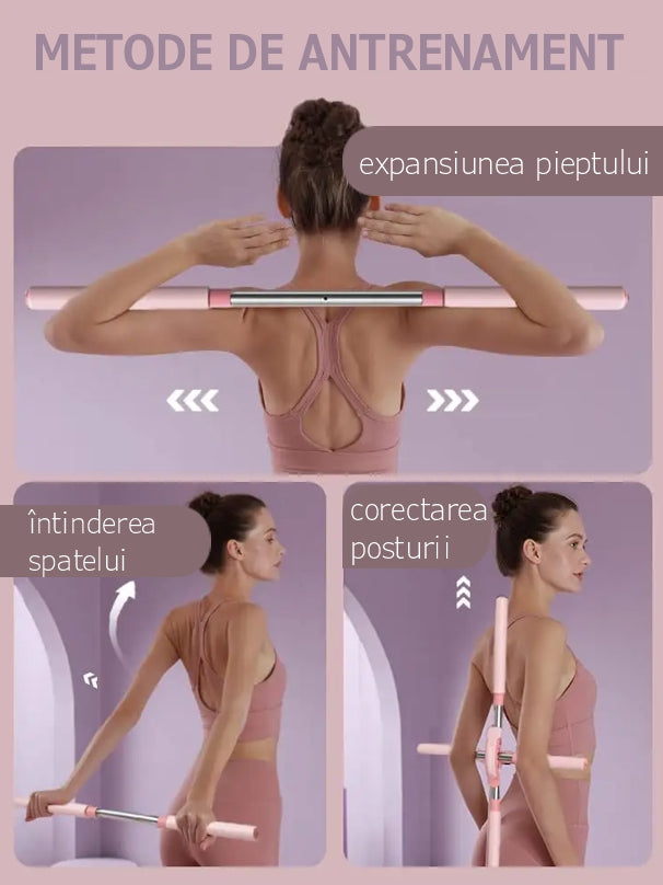 Dispozitiv pentru Exerciții de Corectare a Posturii - Bară de Yoga pentru Întinderea Spatelui