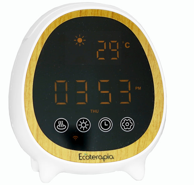Difuzor aromaterapie TOM cu display, ceas si alarma+Ulei esențial pur Bergamota, 10 ml