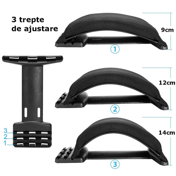 Suport ergonomic pentru relaxarea spatelui BackAlign Comfort, corectarea posturii și eliberarea tensiunii musculare
