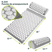 Saltea acupresiune cu pernă, presopunctură pentru dureri de spate, gât, stres și insomnie