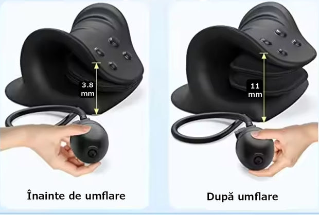 Pernă Cervicală Ajustabilă OrthoAir cu Sistem de Umflare, Tracțiune și Susținere Personalizată