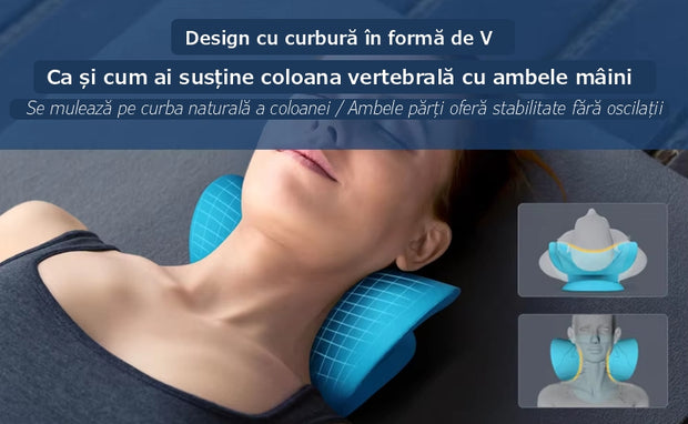Pernă de Tracțiune Cervicală OrthoRelax cu Spumă de Memorie