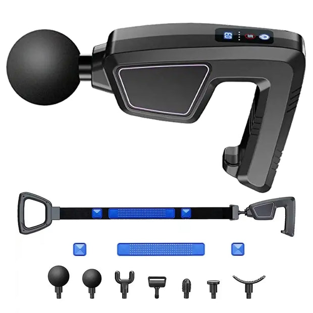 VibroFit – Pistol de masaj cu bandă de vibromasaj și funcție de încălzire 3in1