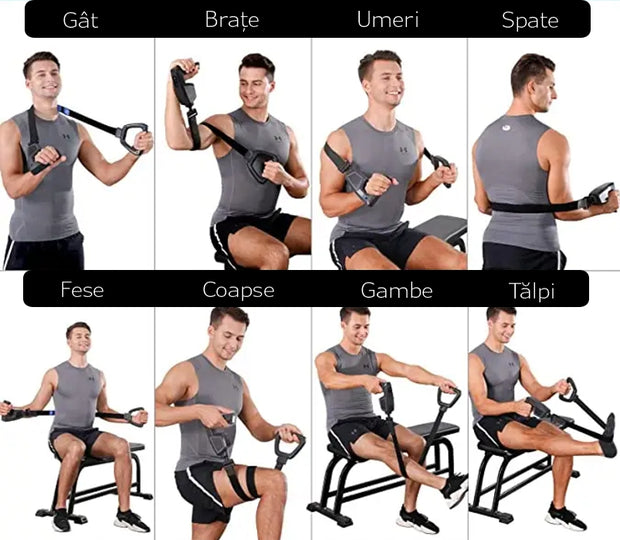 VibroFit – Pistol de masaj cu bandă de vibromasaj și funcție de încălzire 3in1