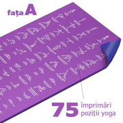 Saltea Yoga Instructivă Antiderapantă, 174cm