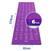 Saltea Yoga Instructivă Antiderapantă, 174cm
