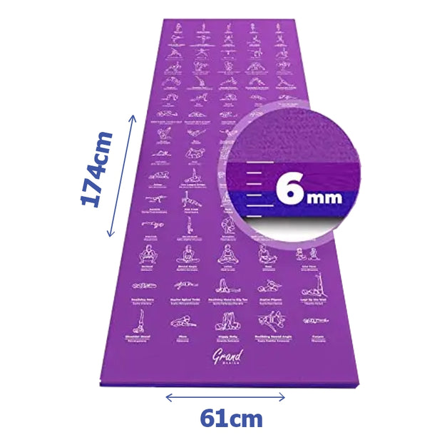 Saltea Yoga Instructivă Antiderapantă, 174cm