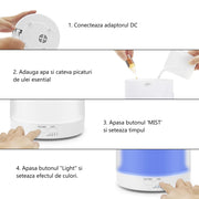 Difuzor de aromaterapie Ambient Flavor, 500 ml, telecomanda+Ulei esential Eucalipt Globulus, 5 ml