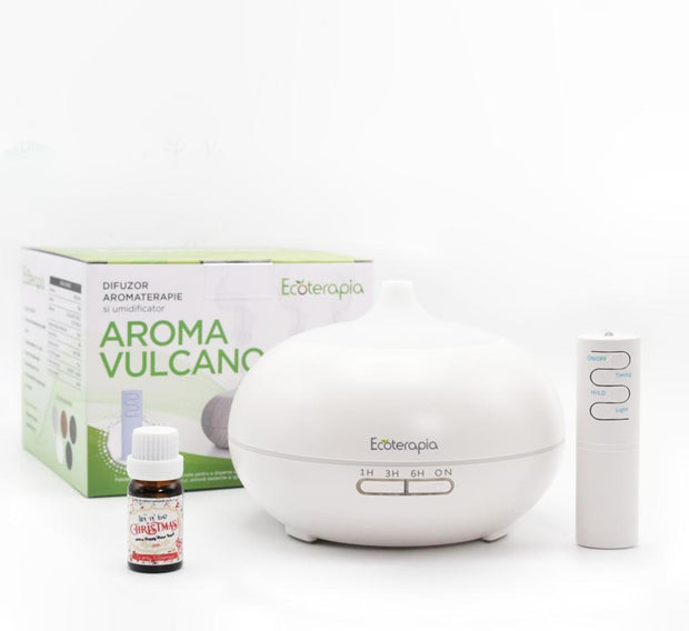 Difuzor aromaterapie Aroma Vulcano cu telecomanda, 550ml, resigilat