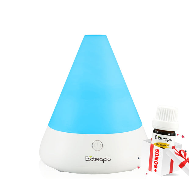 Difuzor Aromaterapie Cornucopia, autonomie 6h, lumina ambientala+Mix Uleuri esentiale pure Toamnaroma, 10 ml