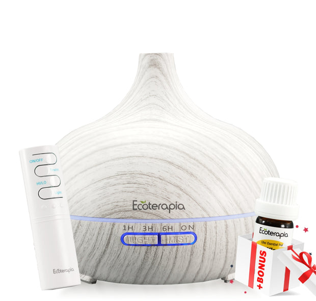 Difuzor aromaterapie Aroma Vulcano II, 550 ml, telecomanda+Ulei esential Ravintsara,10 ml