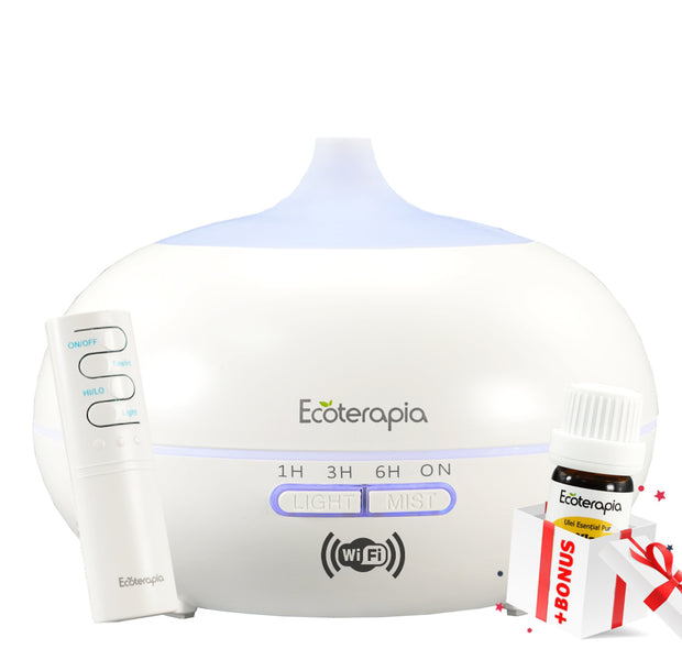 Difuzor Aromaterapie SMART Aroma Vulcano, control prin aplicatie+Ulei esențial pur Pin Silvestru, 10ml