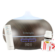 Difuzor aromaterapie Aroma Vulcano SMART, control aplicatie+Mix Uleuri esentiale pure Toamnaroma, 10 ml