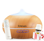 Difuzor aromaterapie Aroma Vulcano 550ml, telecomanda+Ulei esential Eucalipt Globulus, 5ml