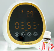Difuzor aromaterapie Smart TOM display, ceas, alarma, termometru, WIFI+Ulei esențial pur Bergamota, 10 ml