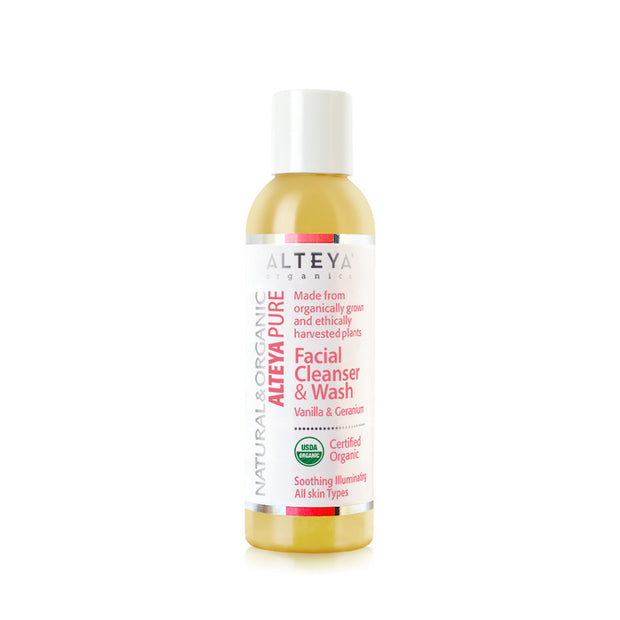 Cleanser Organic cu Vanilie & Geranium,  Alteya Organics, 150 ml