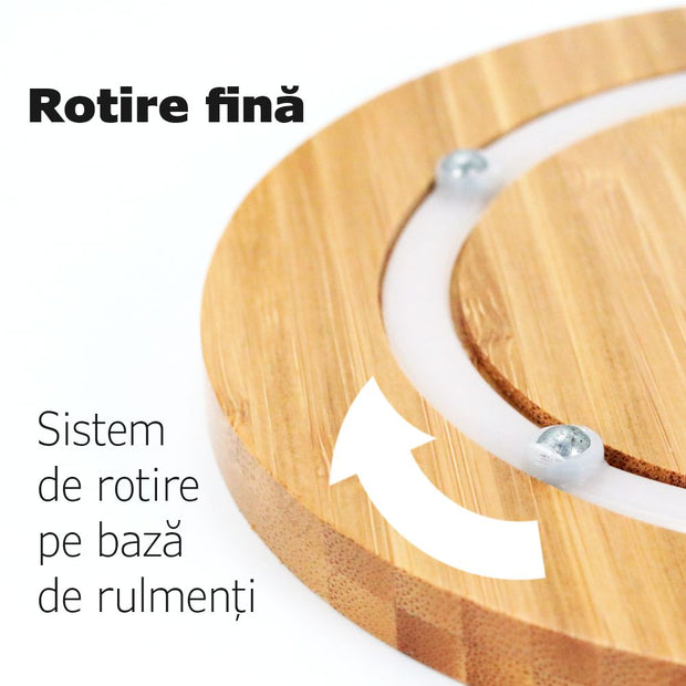 Suport rotativ din Bambus - Easy Spin 2in1