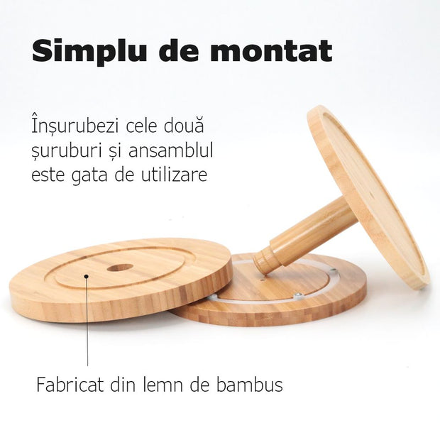 Suport rotativ din Bambus - Easy Spin 2in1