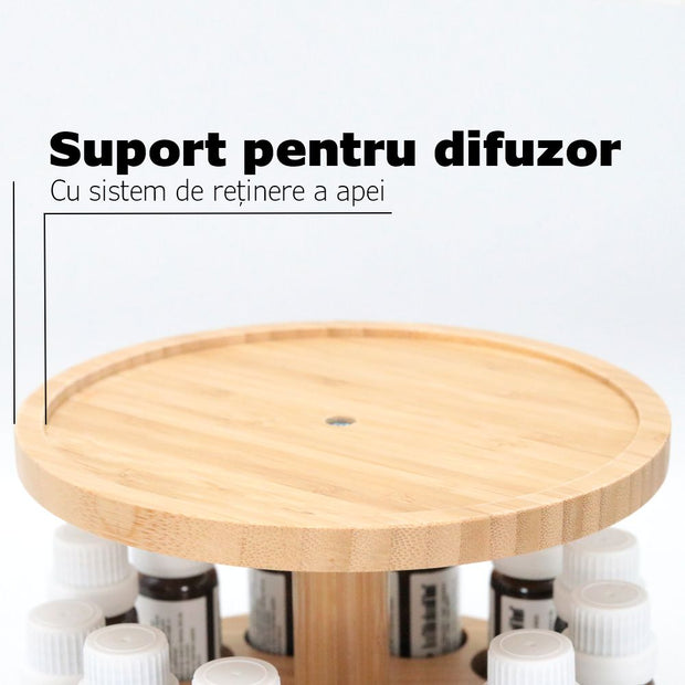 Suport rotativ din Bambus - Easy Spin 2in1