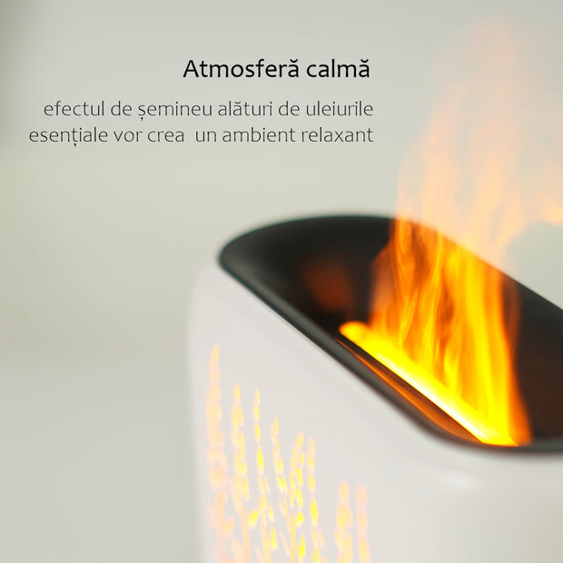 Difuzor de aromaterapie Flavoured Flame +Mix Uleuri esentiale pure Toamnaroma, 10 ml